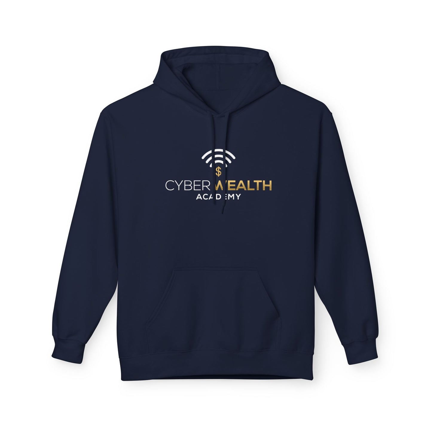 Cyber Wealth Academy Fleece Hoodie - Soft Feel, Unisex Sweatshirt, Gift for Entrepreneurs, Tech Enthusiasts, Cozy Layering