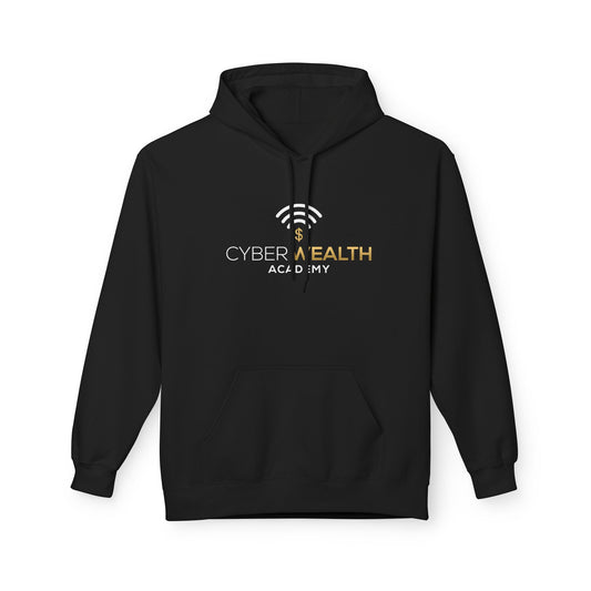 Cyber Wealth Academy Fleece Hoodie - Soft Feel, Unisex Sweatshirt, Gift for Entrepreneurs, Tech Enthusiasts, Cozy Layering