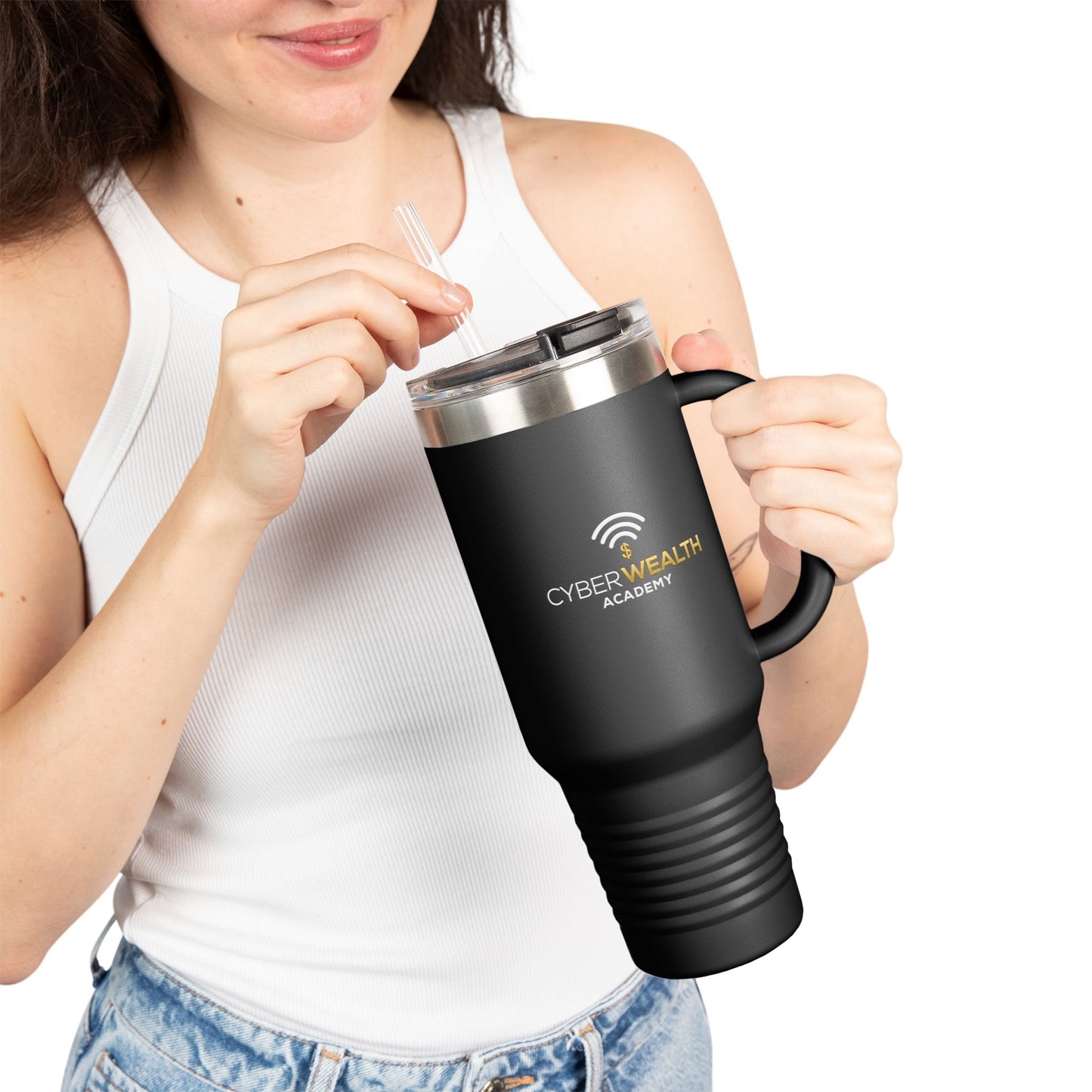 Travel Mug with Straw, 40oz, Perfect for Coffee Lovers, Gifting, Travel, Sports, and Promotions, Customizable Insulated Beverage Container